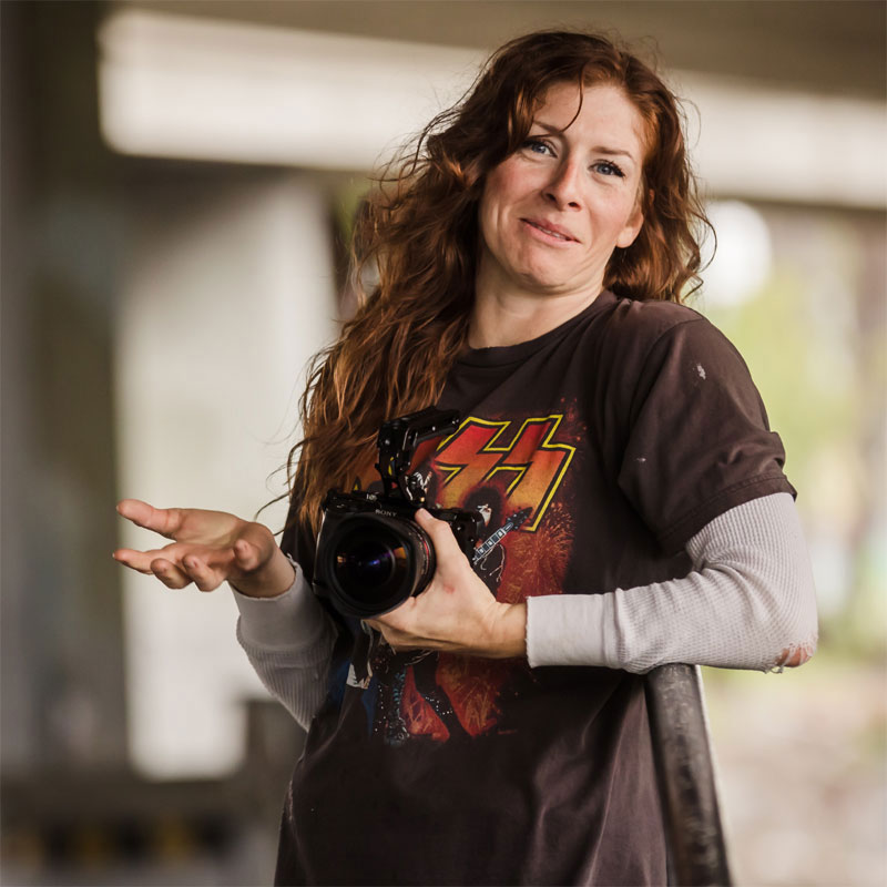 April Jones with a camera